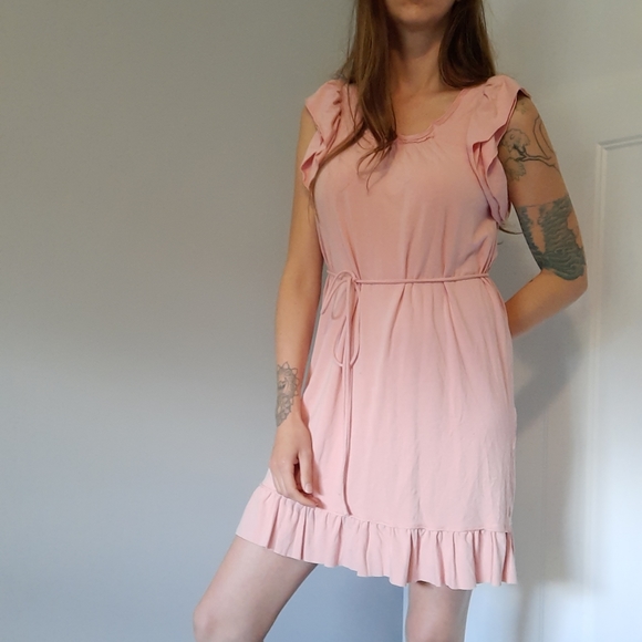 Peach J. Crew ruffle dress - Picture 4 of 6